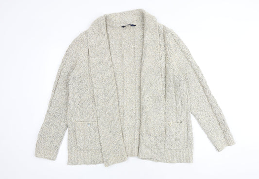 Womens UK Size 14 Maine Beige Cardigan Jumper