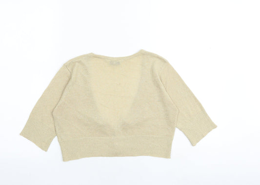 Womens UK Size L New Look Gold Cardigan Jumper