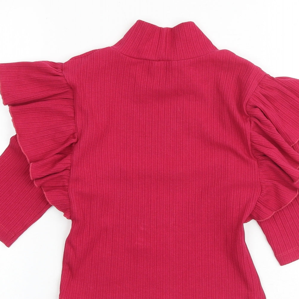 Womens UK Size S Zara Pink Cropped Blouse