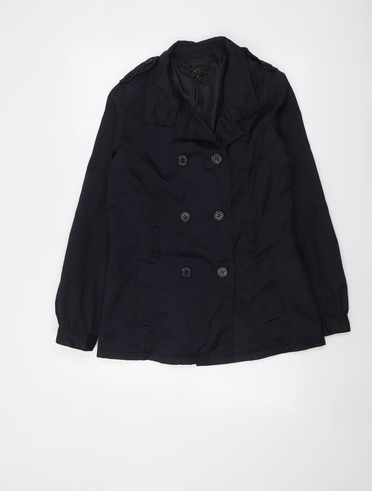 Womens UK Size M Mango Blue Pea Coat