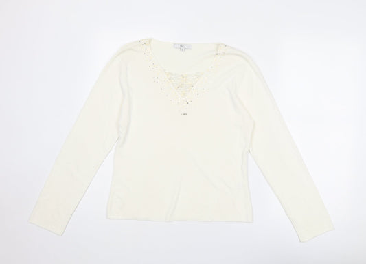 Womens UK Size L Klass Ivory Pullover Jumper