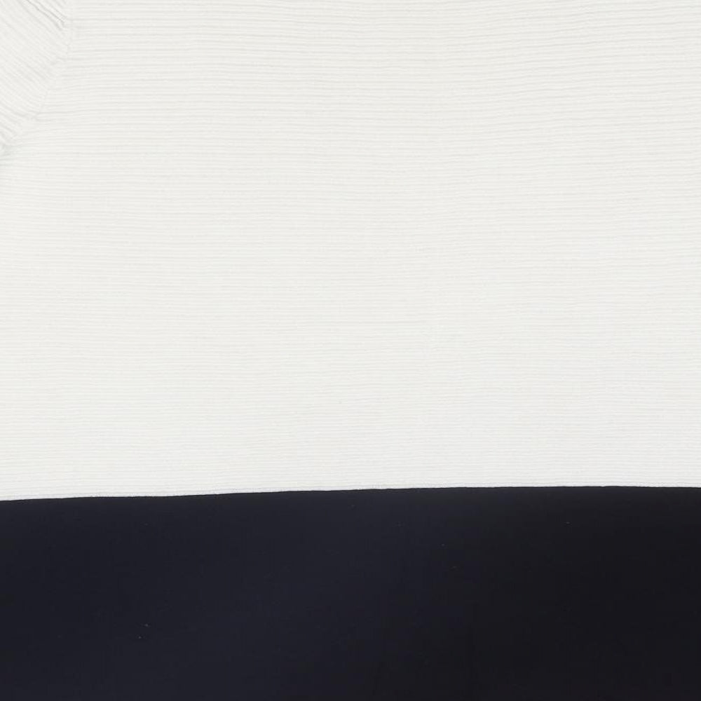 Linea Womens White Round Neck Viscose Pullover Jumper Size 16