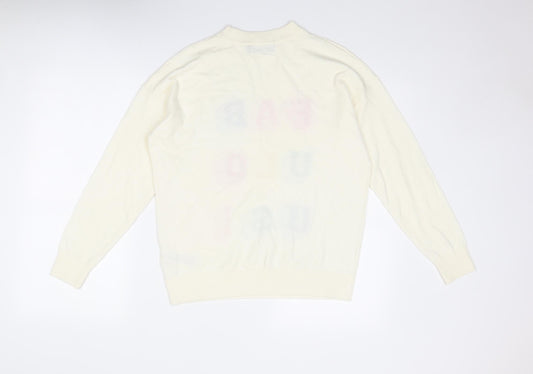 Womens UK Size M Marks and Spencer Ivory Pullover Jumper
