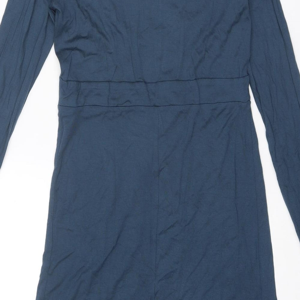 La Redoute Womens Black Viscose Jumper Dress Size 8 V-Neck Pullover - Size 8-10