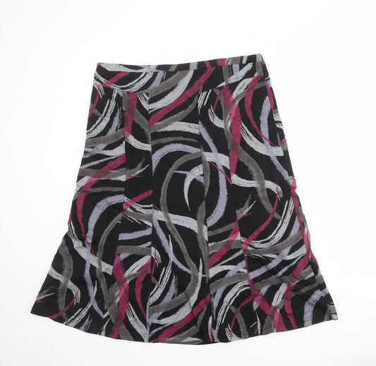Oscar B Womens Multicoloured Geometric Polyester Swing Skirt Size 16