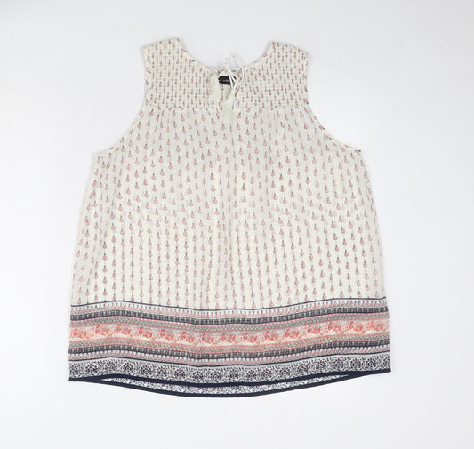 Womens UK Size 12 New Look Ivory Basic Tank