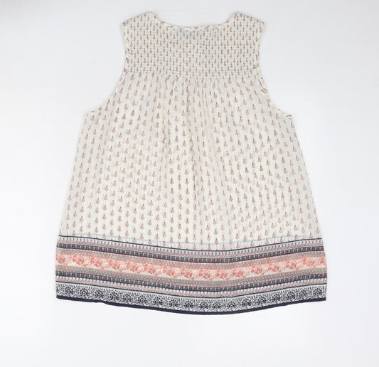 Womens UK Size 12 New Look Ivory Basic Tank
