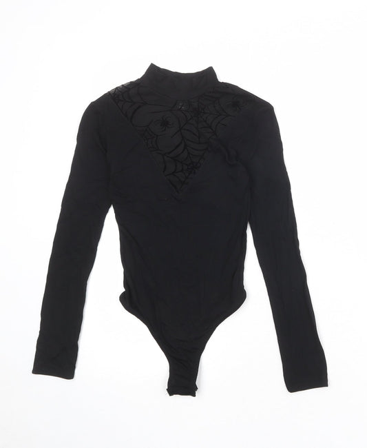 Womens UK Size 6 Pink Vanilla One-Piece Black Bodysuit