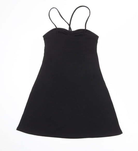 Divided by H&M Womens Black Polyester A-Line Size S Round Neck Pullover