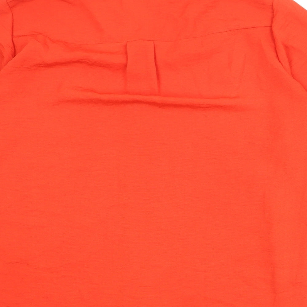 Womens UK Size 12 M&Co Red Basic Button-Up