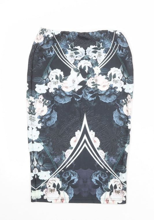 Miss Selfridge Womens Multicoloured Floral Polyester Straight & Pencil Skirt Size 6