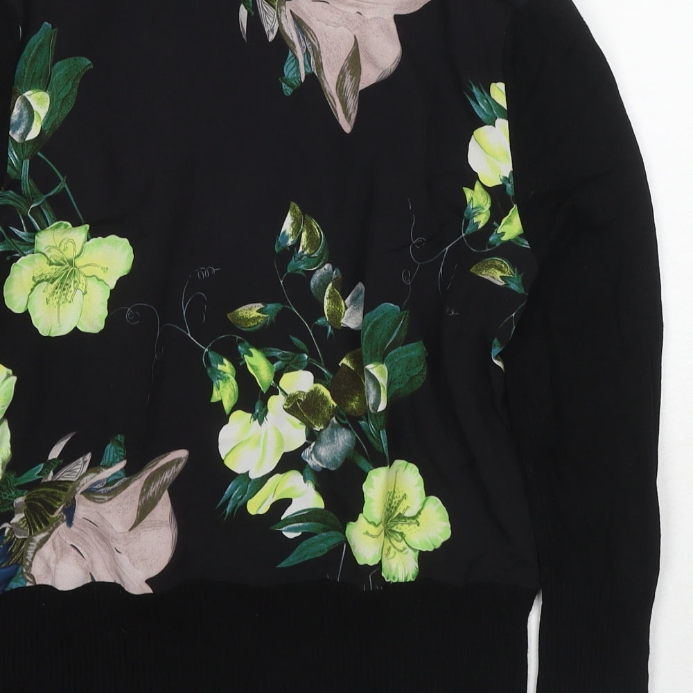 Womens UK Size 10 Debenhams Black Full Zip Jumper