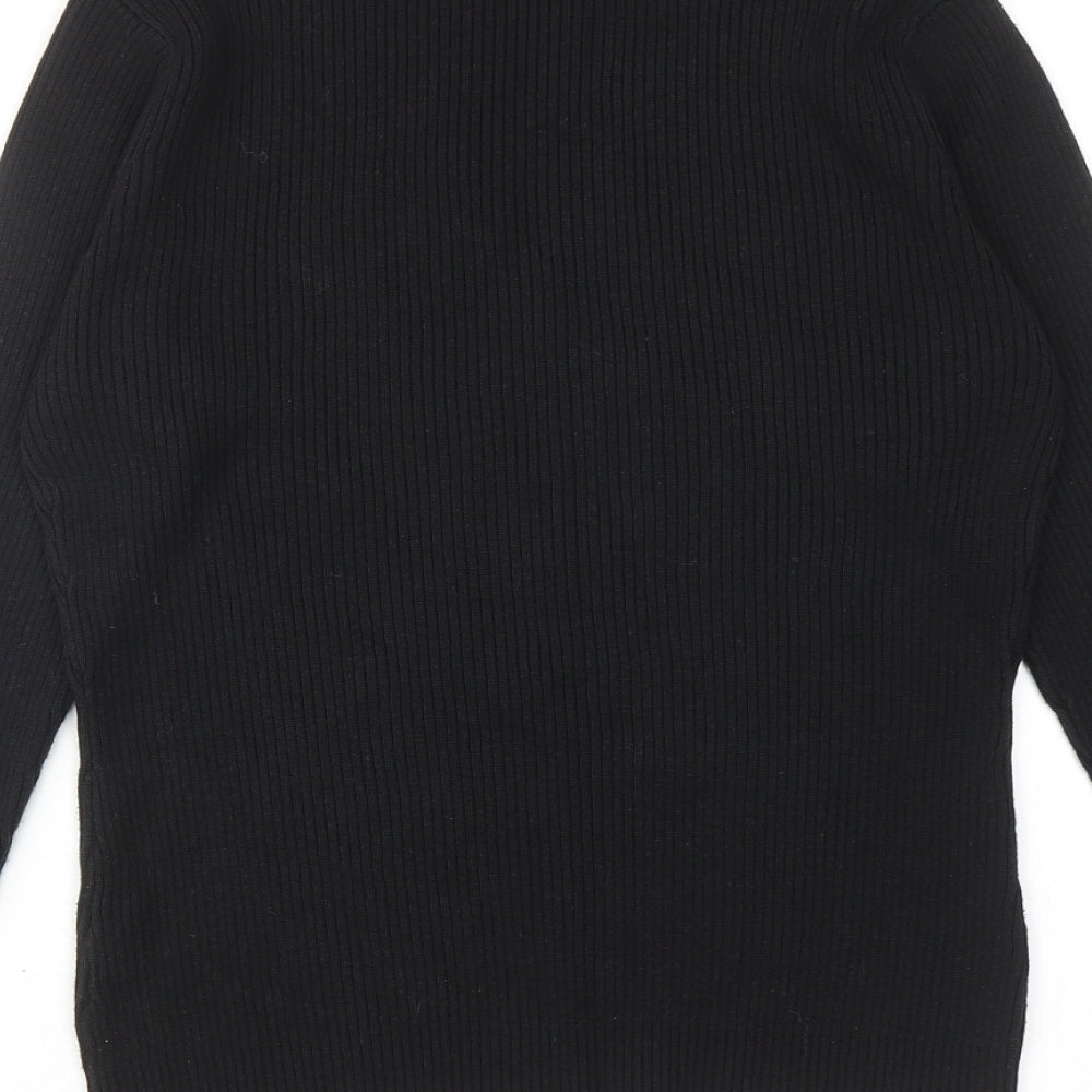 Karen Scott Womens Black Round Neck Acrylic Pullover Jumper Size M