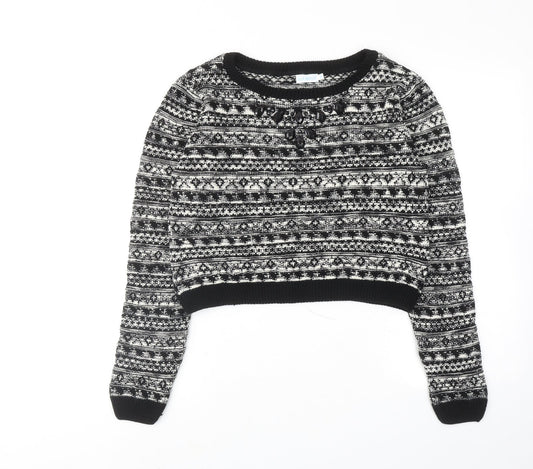 Womens UK Size M BLUE VANILLA Black Pullover Jumper