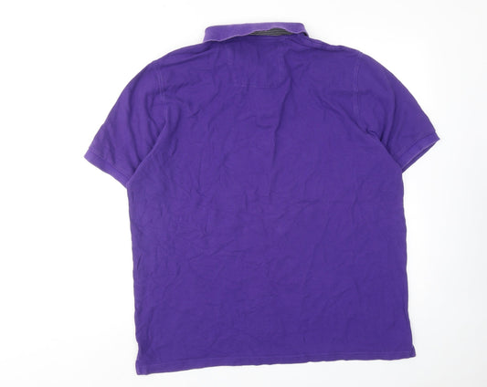 Modern Essentials Mens Purple Cotton Polo Size XL Collared Button