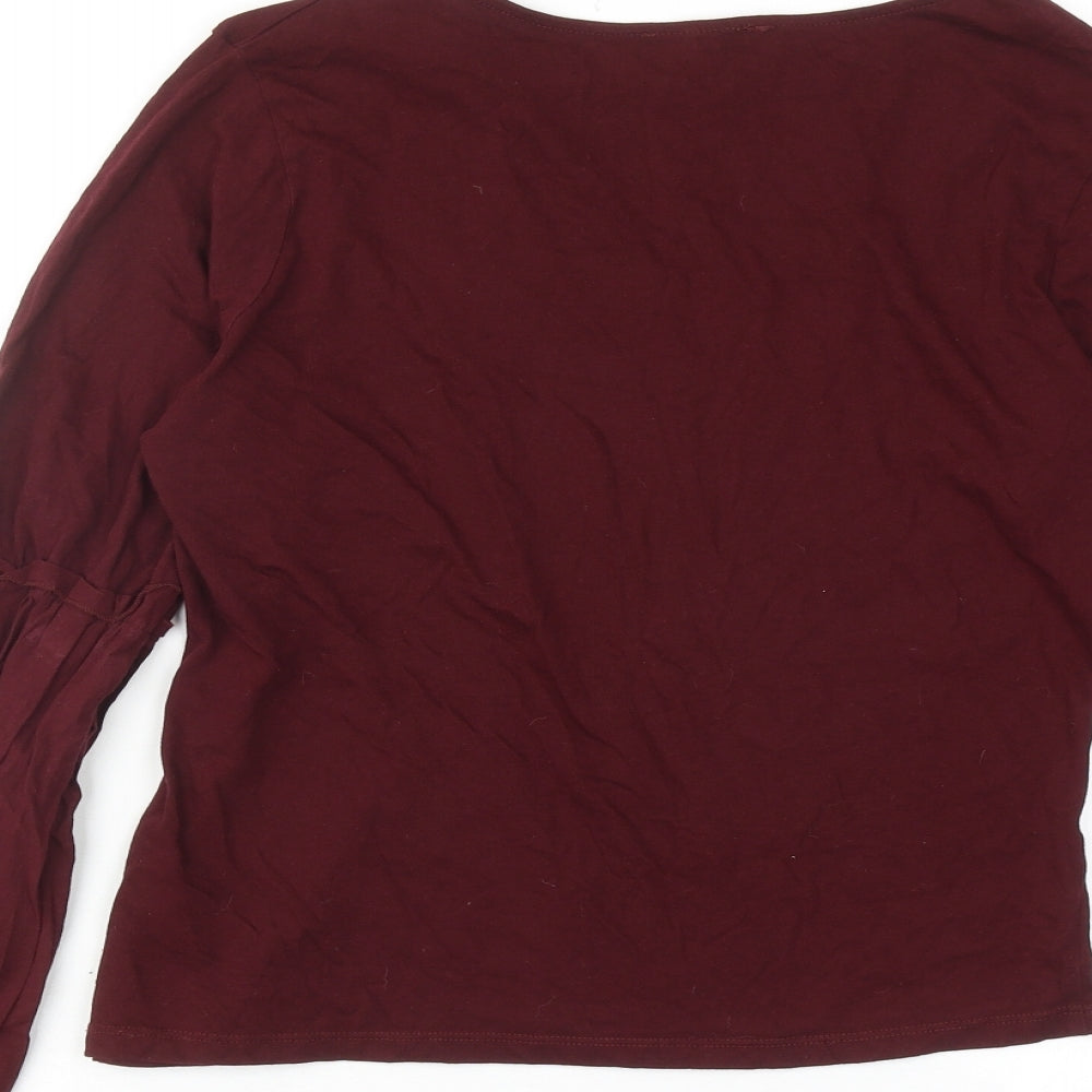 Womens UK Size 10 New Look Red Basic Blouse