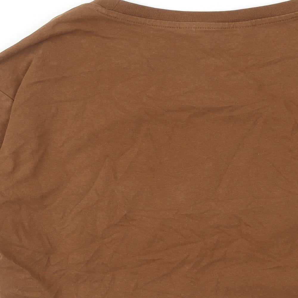 Womens UK Size 8 Urban Revivo Brown Cropped T-Shirt