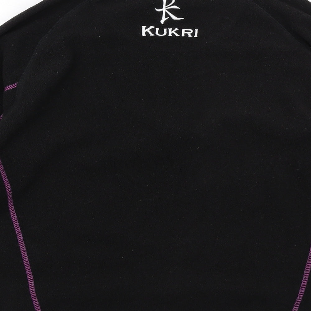 Kukri Girls Black Polyester Pullover Sweatshirt Size 11-12 Years Zip