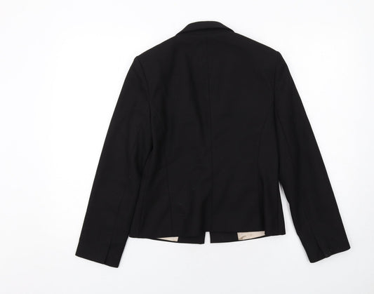 Topshop Womens Black Polyester Jacket Suit Jacket Size 10