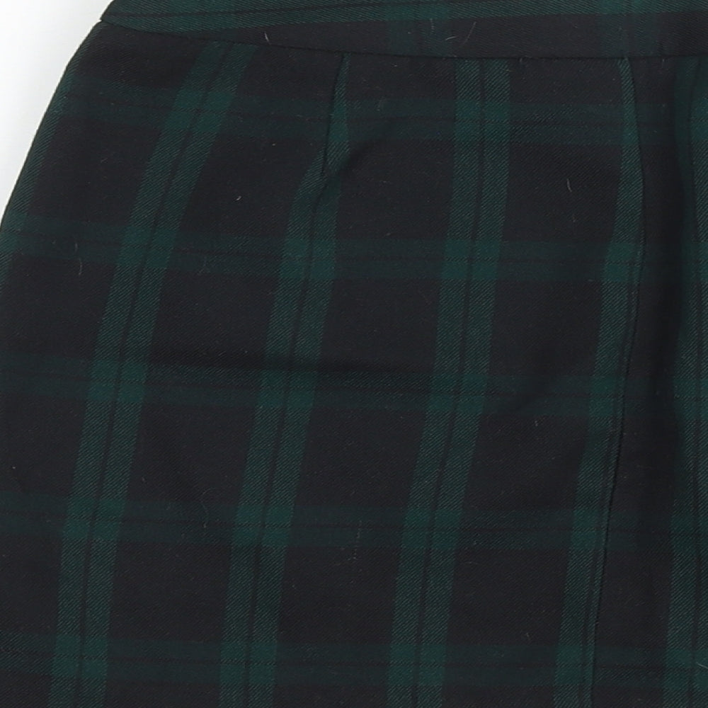 Gap Womens Green Plaid Polyester Mini Skirt Size 30 in Zip