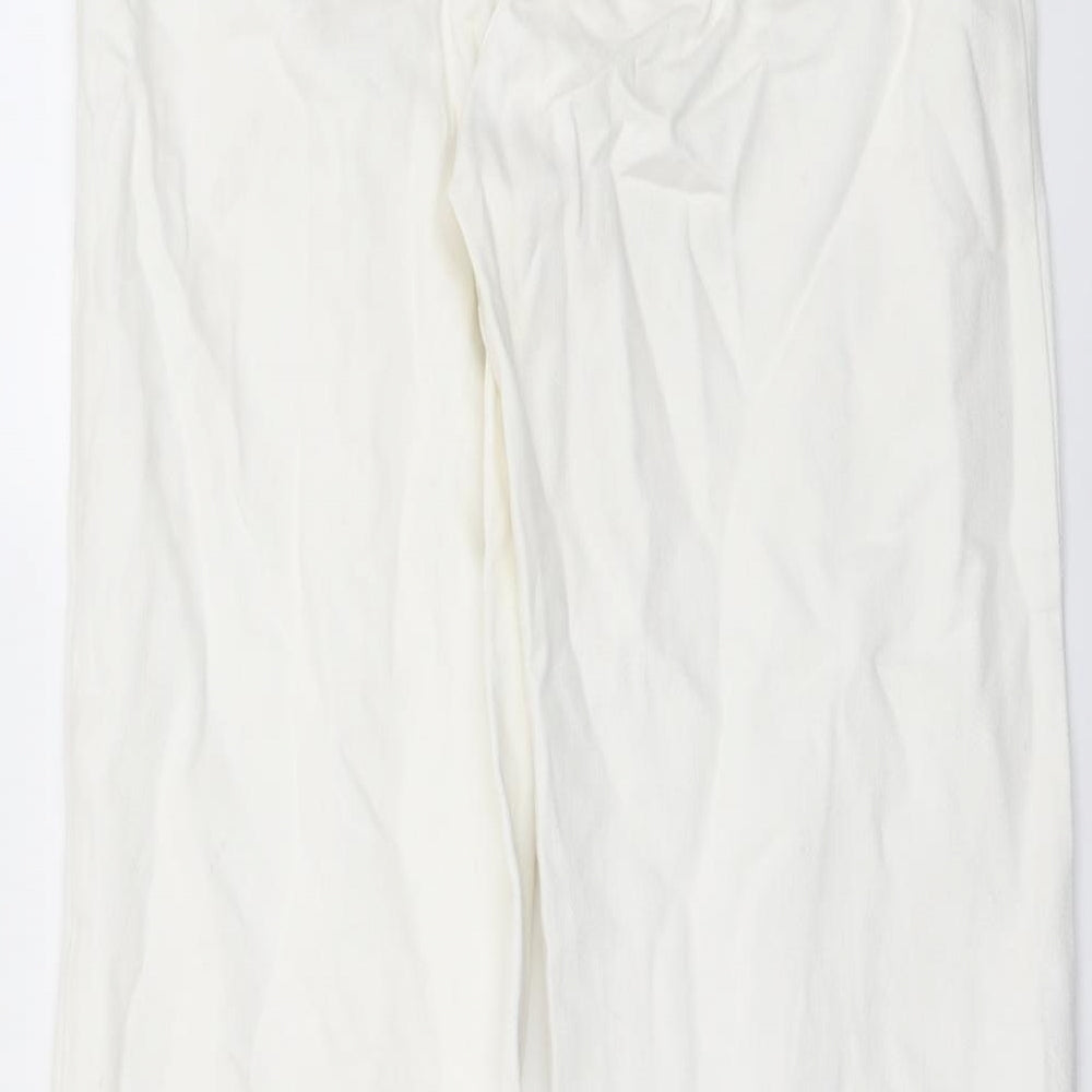 Topshop Womens Ivory Cotton Straight Jeans Size 26 in L33 in Regular Button