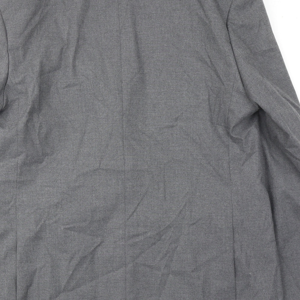 Brand and care label for Autograph men’s grey polyester jacket suit jacket, size 42, regular