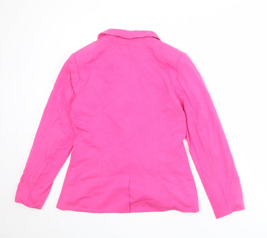 H&M Womens Pink Viscose Jacket Suit Jacket Size 12