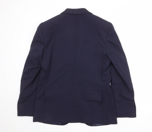 Autograph Mens Blue Polyester Jacket Suit Jacket Size 38 Regular