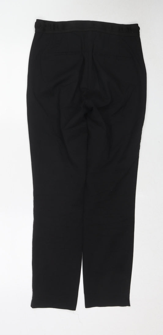 Womens UK Size S Zara Regular Fit Black Trousers