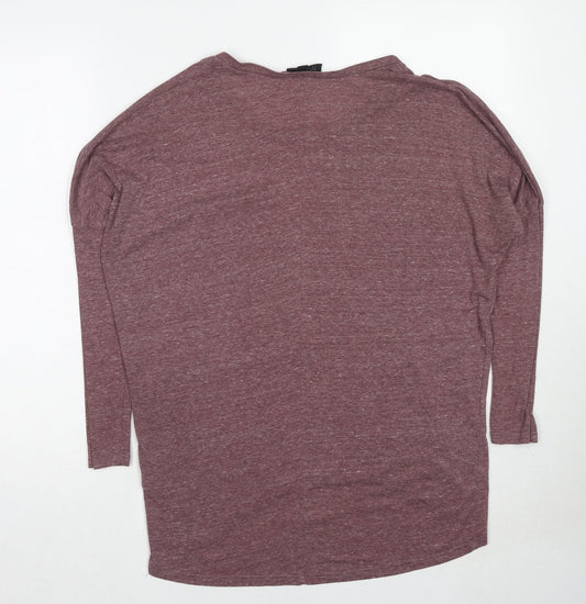 Womens UK Size 8 Topshop Purple Basic T-Shirt