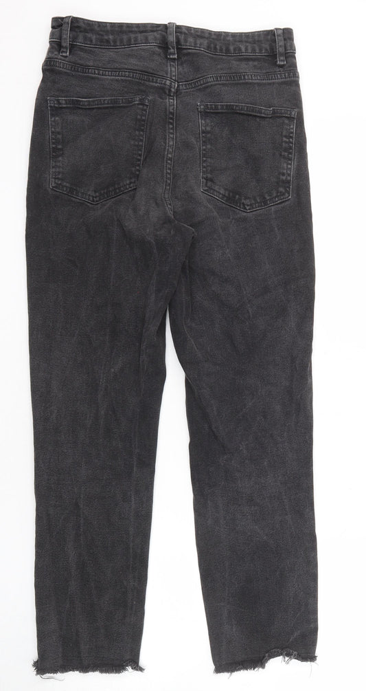ASOS Womens Black Cotton Straight Jeans Size 28 in L34 in Regular Zip