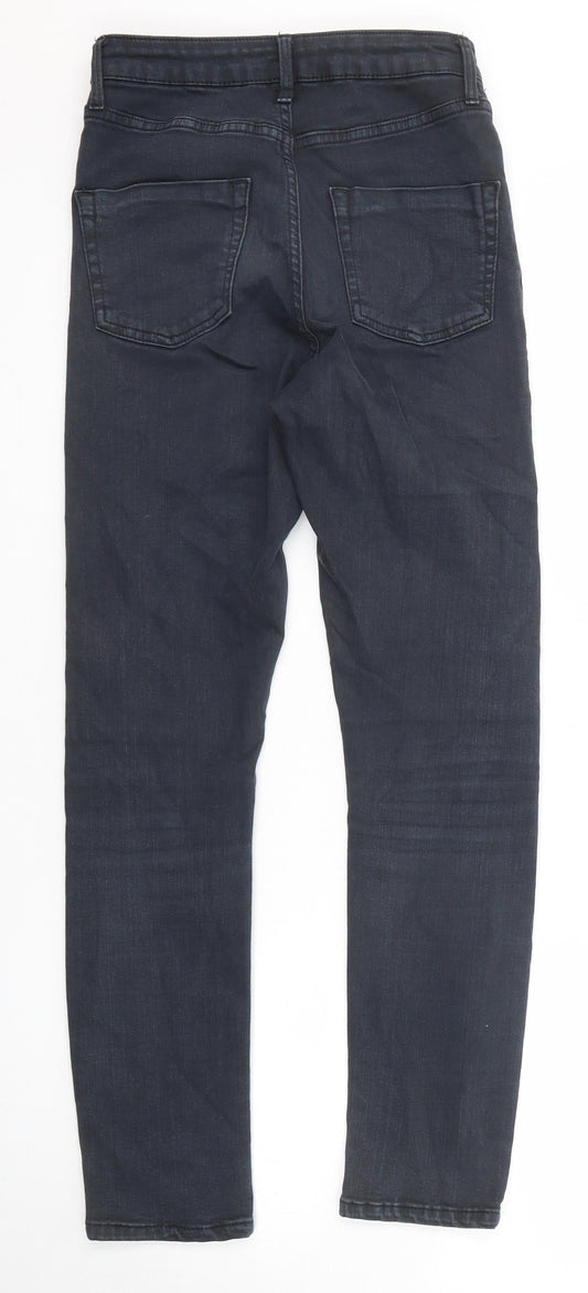 Topshop Womens Blue Cotton Skinny Jeans Size 25 in L30 in Regular Zip