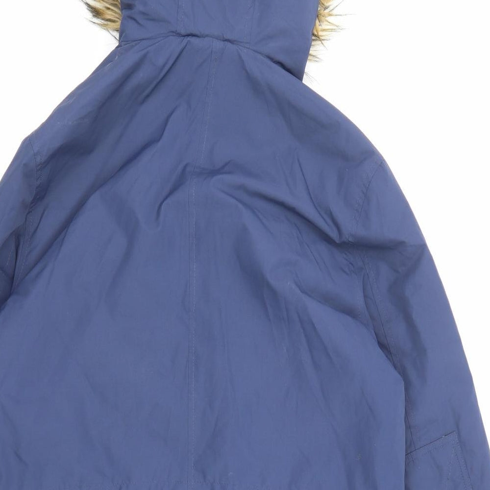 ASOS Mens Blue Parka Coat Size S Zip