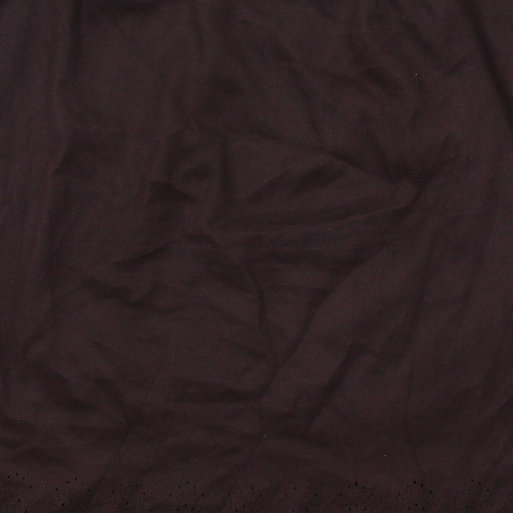 NEXT Womens Brown Polyester A-Line Skirt Size 14 Zip