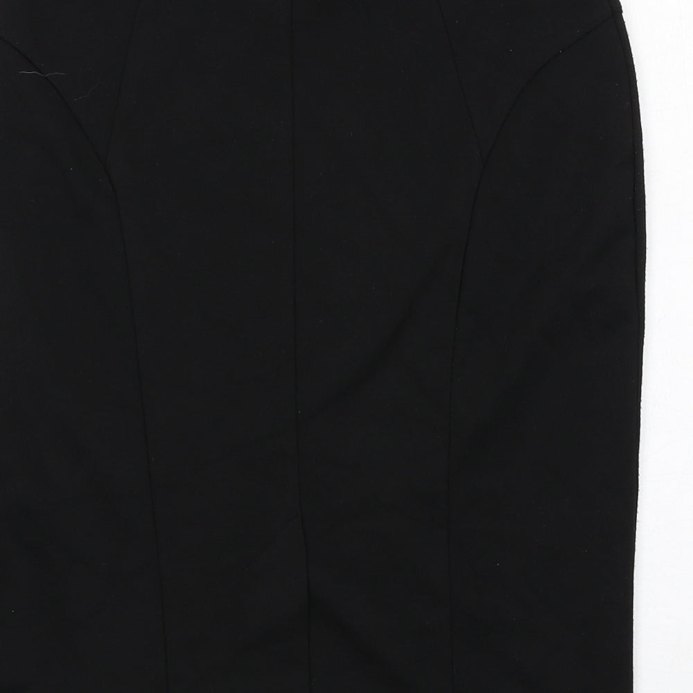 M&Co Womens Black Polyester Straight & Pencil Skirt Size 12