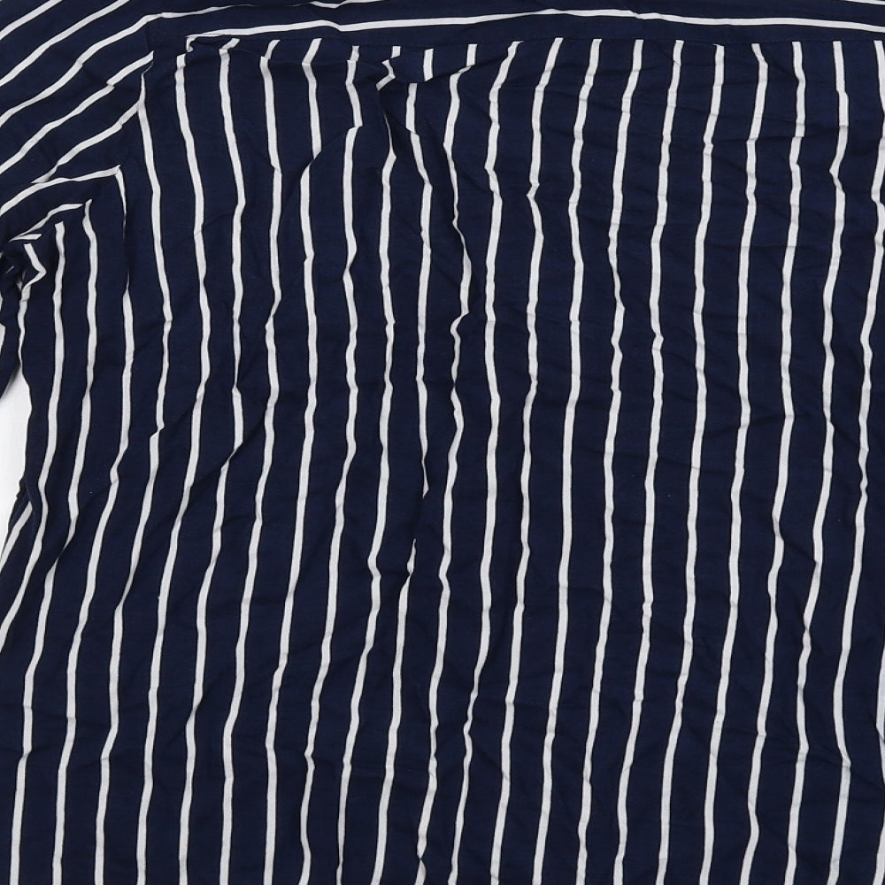 Womens UK Size 10 H&M Blue Basic Button-Up