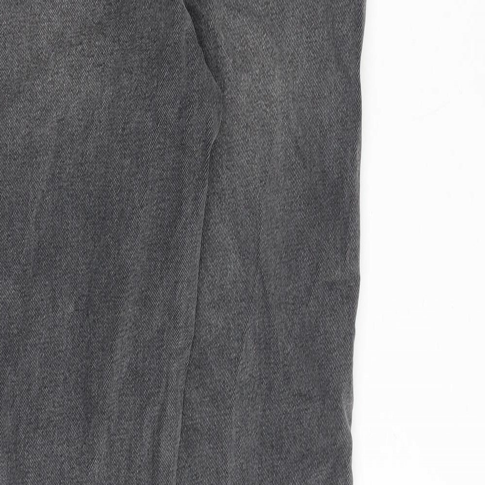 Zara Womens Grey Cotton Mom Jeans Size 6 Regular Zip