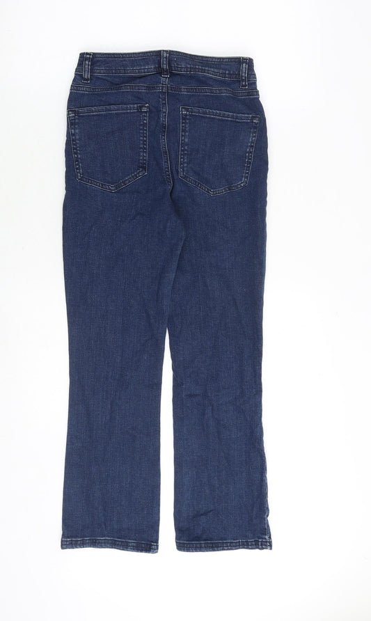 Phase Eight Womens Blue Cotton Straight Jeans Size 26 in Extra-Slim Zip