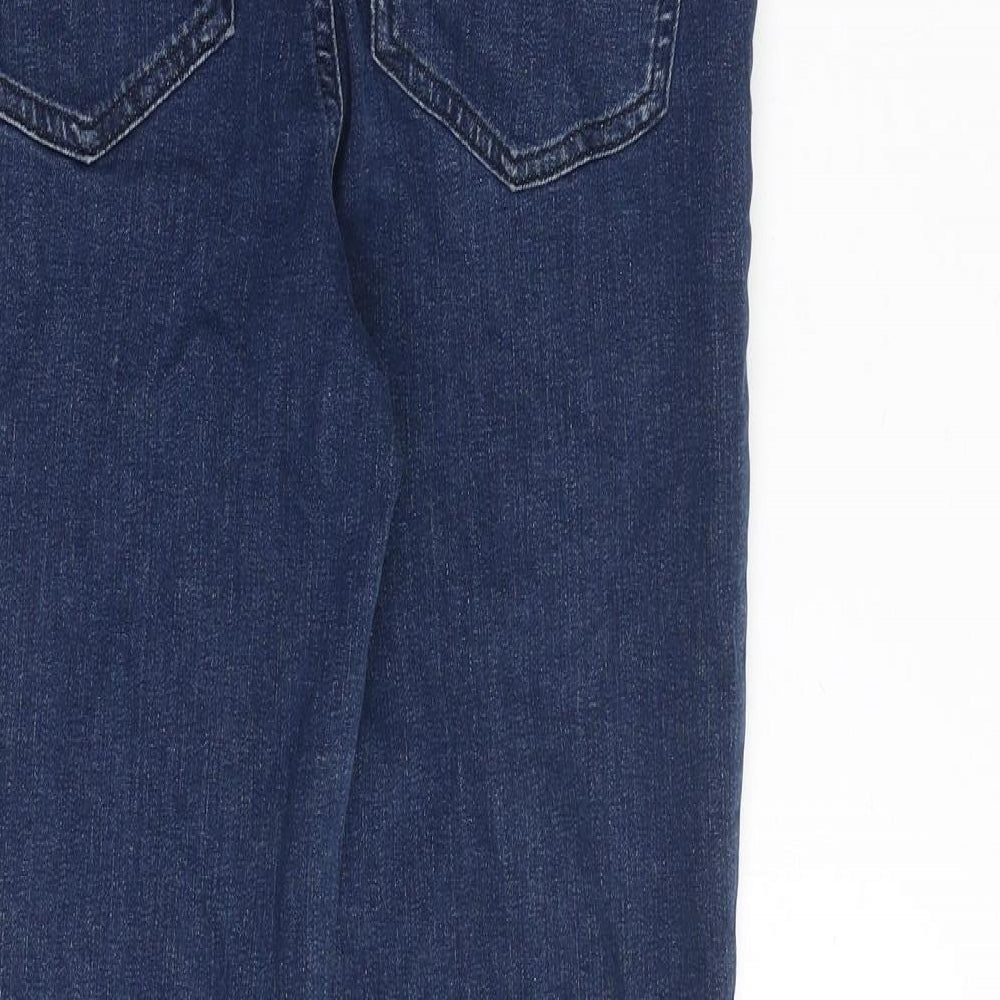 Phase Eight Womens Blue Cotton Straight Jeans Size 26 in Extra-Slim Zip