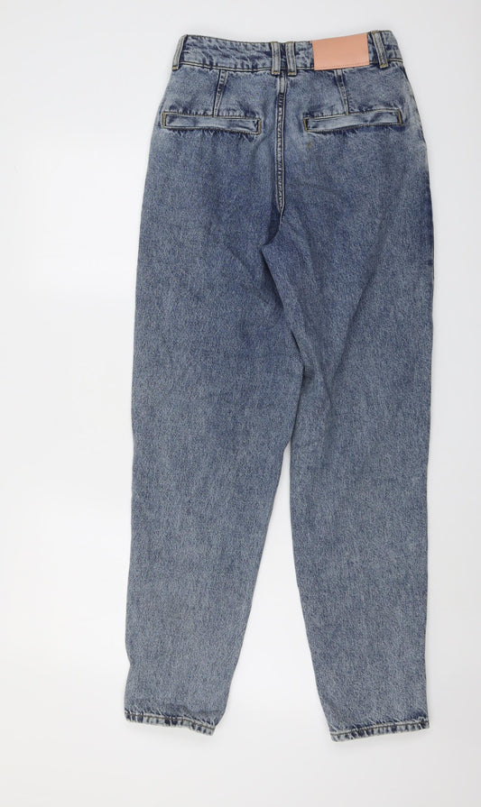 River Island Womens Blue Cotton Mom Jeans Size 6 L30 in Regular Button