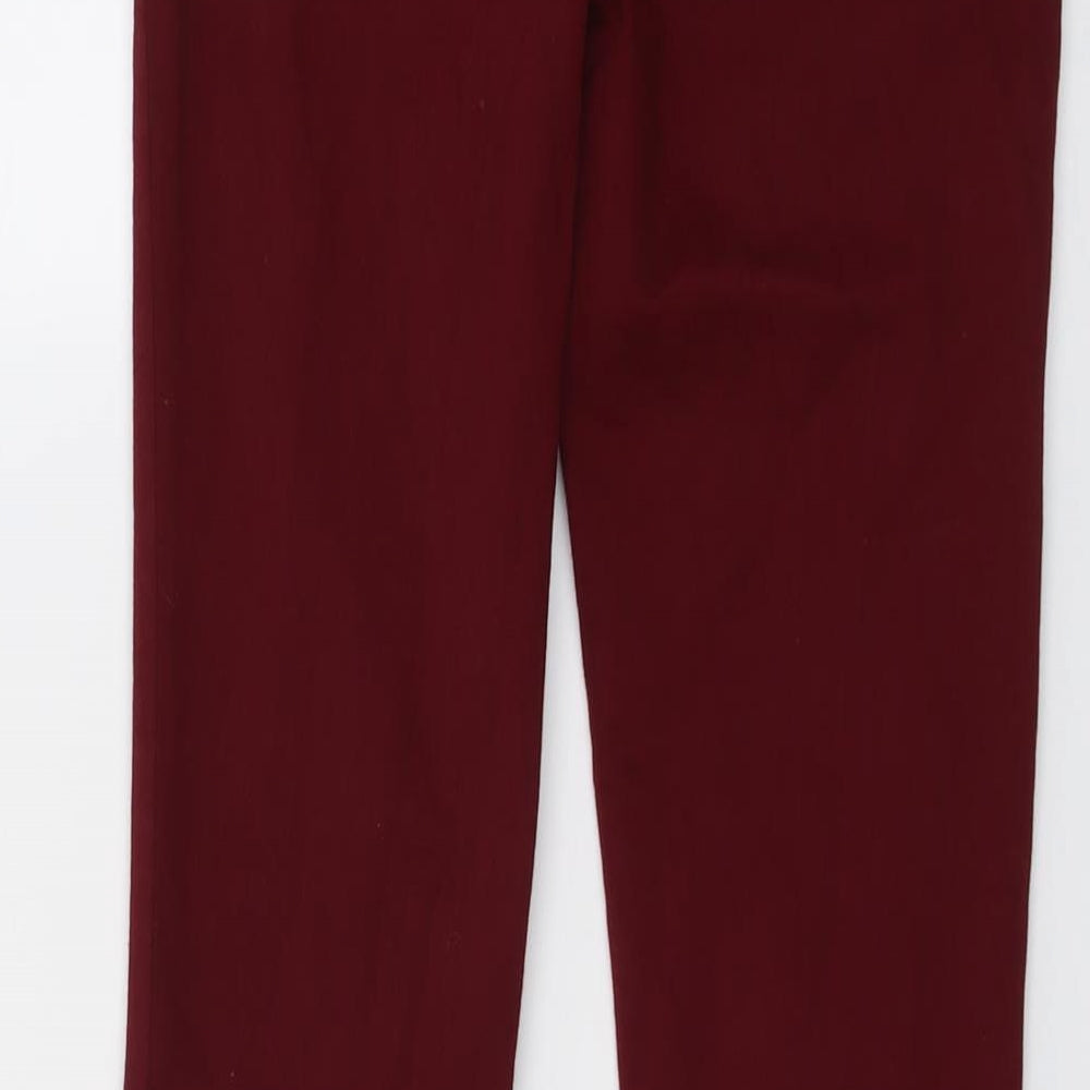 Zara Womens Red Cotton Skinny Jeans Size 4 L28 in Regular Button