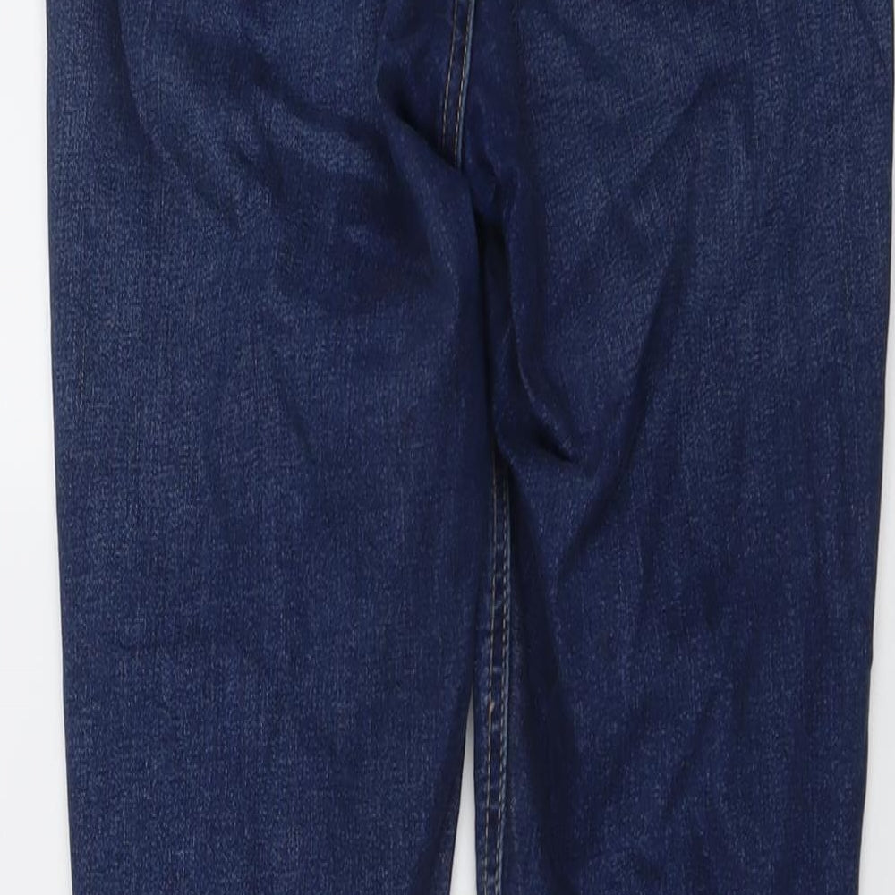 Topshop Womens Blue Cotton Skinny Jeans Size 28 in L26 in Regular Button