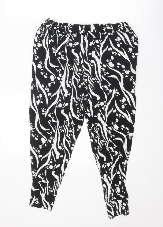 Womens UK Size 12 Missguided Regular Fit Capri Black Trousers