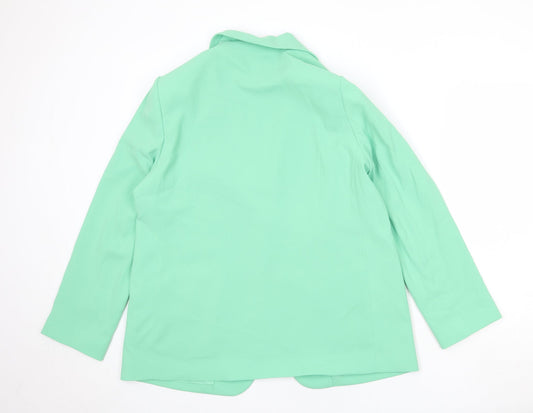 Marks and Spencer Womens Green Polyester Jacket Suit Jacket Size 12 - Open Style