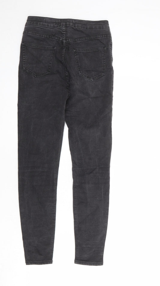 New Look Womens Grey Cotton Skinny Jeans Size 8 Regular Zip