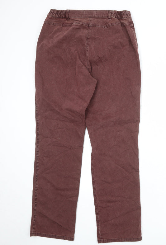 BRAX Womens Red Cotton Straight Jeans Size 14 Regular Zip