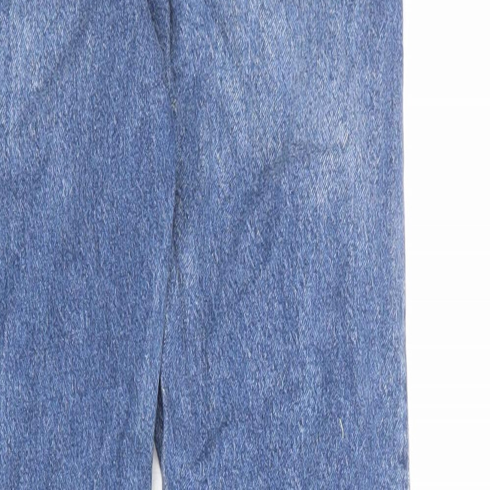 Denim & Co. Womens Blue Cotton Straight Jeans Size 6 Regular Zip