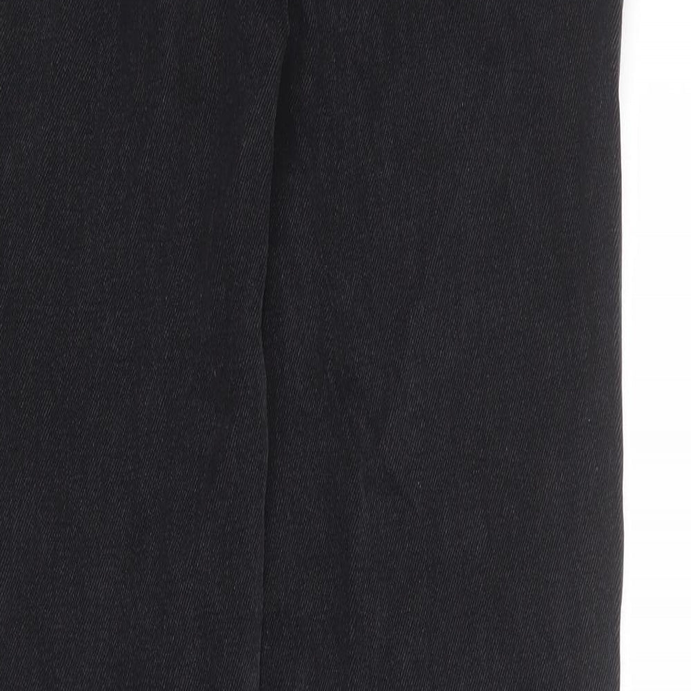 Denim & Co. Womens Black Cotton Straight Jeans Size 10 Regular Zip