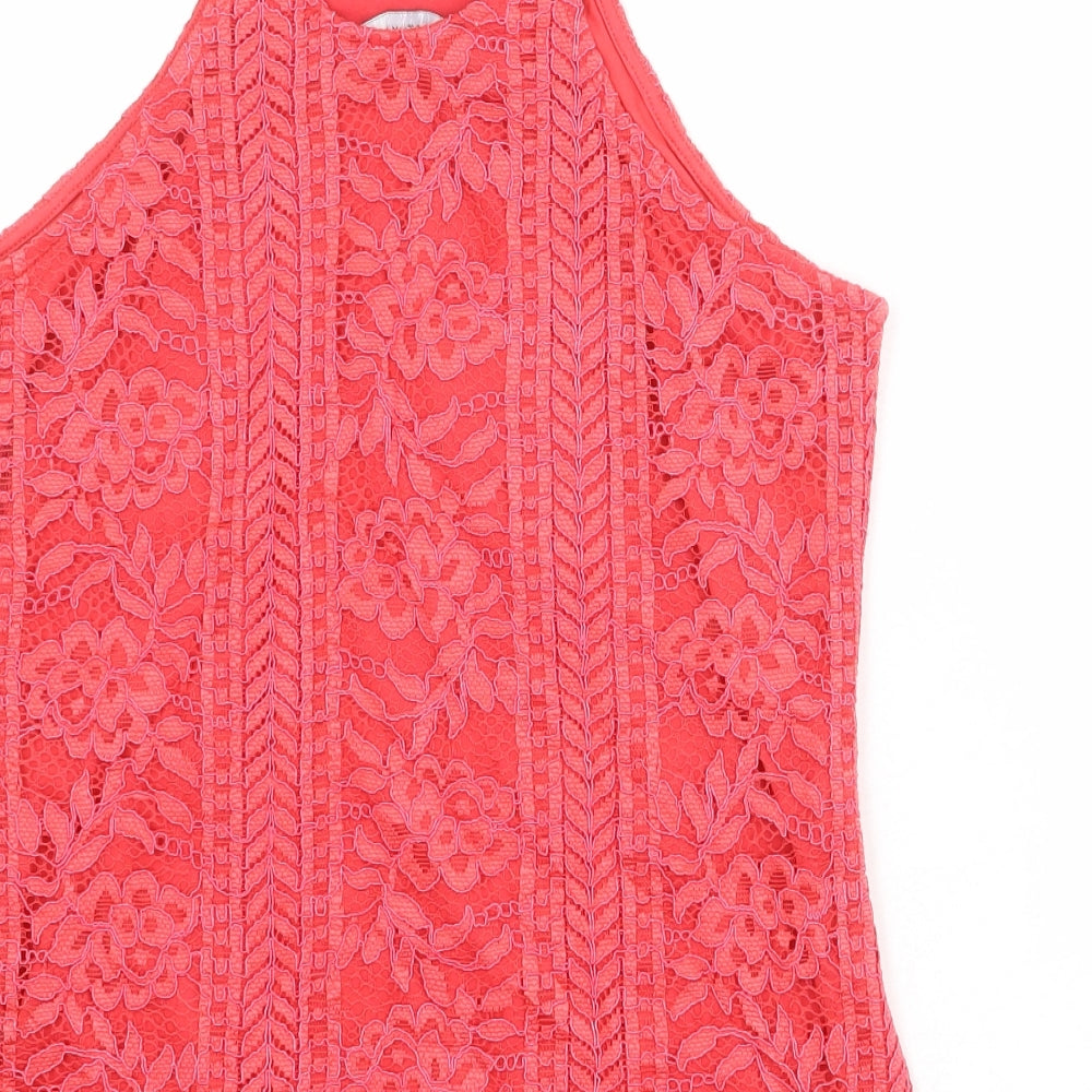 Womens UK Size 10 Dorothy Perkins Pink Basic Tank