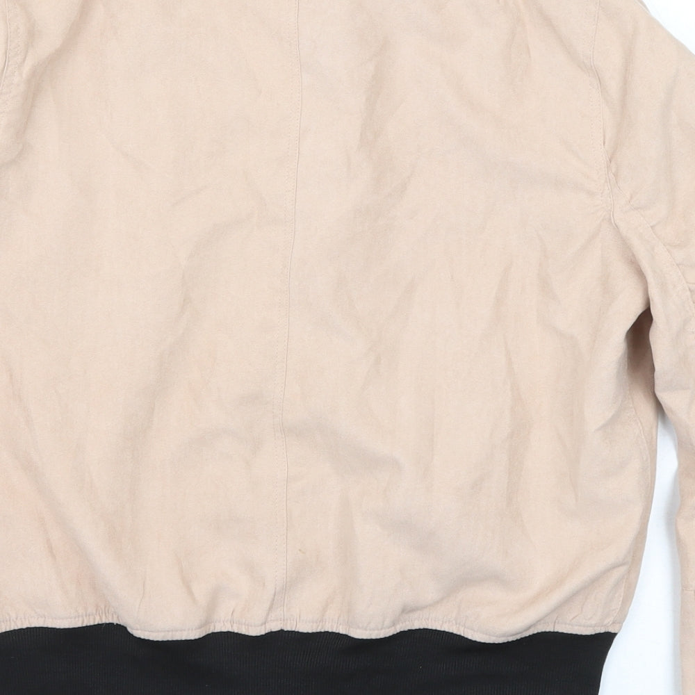 Womens UK Size 10 PRETTYLITTLETHING Beige Bomber Jacket